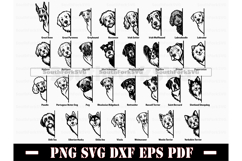 63 Peering Dogs Mega Bundle SVG PNG DXF EPS PDF Product Image 2