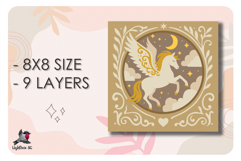 3D Fairytale Pegasus Shadow box SVG Papercut template Product Image 2