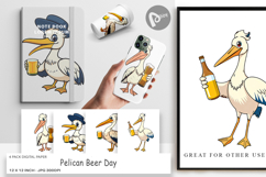 Digital Paper Pelican Beer Day Product Image 1
