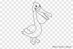 Big beak coastal water pelican bird shape PNG animal clipart Product Image 1