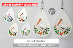Earring Pelican Embroidery Product Image 1