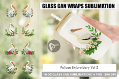 Glass Can Pelican Embroidery Product Image 1