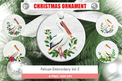 Ornament Pelican Embroidery Product Image 1