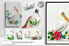 Digital Paper Pelican Embroidery Product Image 1