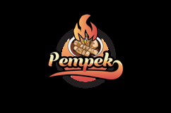 Pempek indonesia food vintage logo template graphic Product Image 2