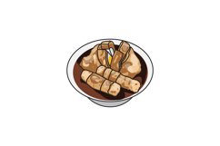 Pempek indonesia street food illustration cartoon Product Image 1