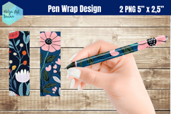 Flowers Pen Wraps Sublimation Product Image 1