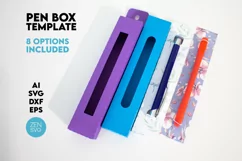 DIY Pen Box Template, Pen Display Box and Holder Cut Files Product Image 1