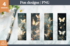 Butterfly pen designs. Waterslide pen wraps PNG. Female pen Product Image 1