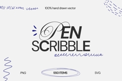 550 Pen Scribble Elements Hand-Drawn Doodles svg vector Product Image 1