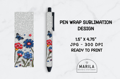 Floral America 4th of July Pen Wrap design Product Image 1
