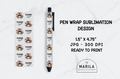 Brunette Messy Bun Teacher Life Pen Wrap Product Image 1