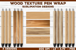 Realistic Wood Texture Pen Wrap Sublimation Designs Product Image 1