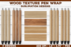 Realistic Wood Texture Pen Wrap Sublimation Designs Product Image 1