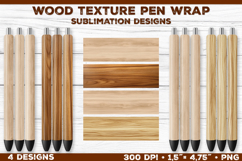 Realistic Wood Texture Pen Wrap Sublimation Designs Product Image 1