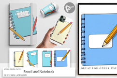 Digital Paper Pencil and Notebook Product Image 1