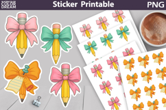 Pencil Bow Teacher Sticker | Back To School Sticker Product Image 1