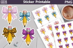 Pencil Bow Teacher Sticker | Back To School Sticker Product Image 1