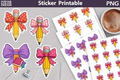 Pencil Bow Teacher Sticker | Back To School Sticker Product Image 1