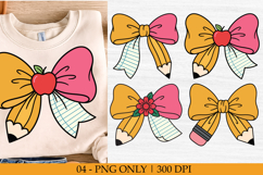 Pencil Bow, Teacher Coquette Bow PNG, Back To School Product Image 1