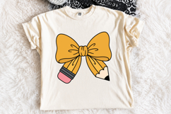 Pencil Bow, Teacher Coquette Bow PNG, Back To School Product Image 2