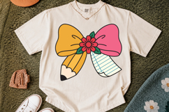 Pencil Bow, Teacher Coquette Bow PNG, Back To School Product Image 4