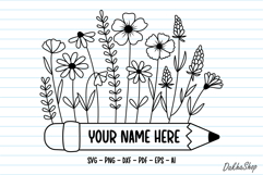 Floral Pencil Svg, Teacher Svg, Back To School Svg, School. Product Image 1