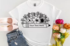 Pencil Floral Svg, Teacher Pencil Svg, Back To School Svg. Product Image 2