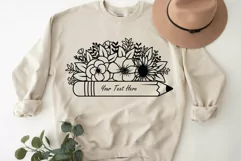 Pencil Floral Svg, Teacher Pencil Svg, Back To School Svg. Product Image 4