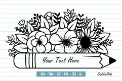 Pencil Floral Svg, Teacher Pencil Svg, Back To School Svg. Product Image 1
