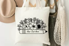Pencil Floral Svg, Teacher Pencil Svg, Back To School Svg. Product Image 5