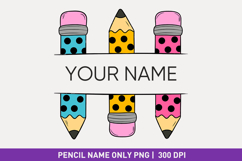Pencil Name Plate PNG Back to School Classroom Label Product Image 1