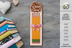 School Pencil Holder Bundle Laser Cut. Gift For School Kid Product Image 21