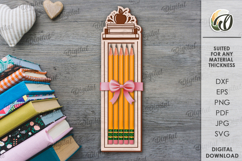 School Pencil Holder Bundle Laser Cut. Gift For School Kid Product Image 15