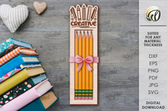 School Pencil Holder Laser Cut. Gift For School Kid SVG Product Image 1