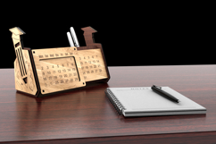 Desk Organizer with Perpetual Calendar, Pencil Holder Product Image 11