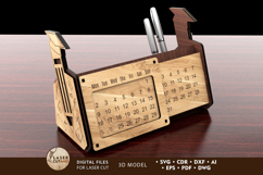 Desk Organizer with Perpetual Calendar, Pencil Holder Product Image 1