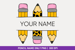 Pencil Label PNG Back to School Supplies Name Sticker Product Image 1