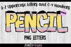 Pencil Font | PNG Letters | Back to School Font Letters Product Image 1