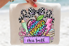 Pencil Name Frame PNG, School Sublimation, Teacher Apple Product Image 2