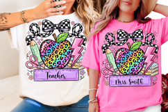 Pencil Name Frame PNG, School Sublimation, Teacher Apple Product Image 4