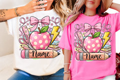 Pencil Name Frame PNG School Sublimation, Teacher Apple Product Image 4