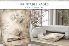 hand drawn sketch vintage paper, ephemera paper Product Image 5