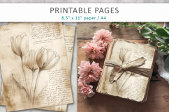 hand drawn sketch vintage paper, junk journal pages Product Image 3