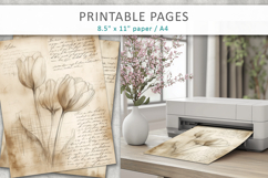 hand drawn sketch vintage paper, junk journal pages Product Image 4