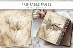 hand drawn sketch vintage paper, junk journal pages Product Image 5