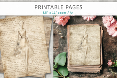 hand drawn sketch vintage paper, scrapbook paper Product Image 3