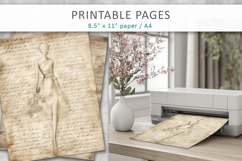 hand drawn sketch vintage paper, scrapbook paper Product Image 4