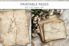 hand drawn sketch vintage paper, scrapbook paper Product Image 6