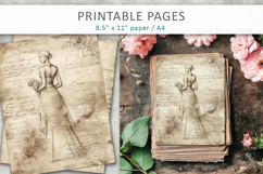 hand drawn sketch vintage paper, aged paper style Product Image 1